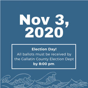 Election Day! All ballots must be received by Nov 3 at 8:00 pm.