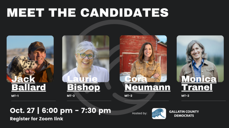 Photos of four congressional candidates with event information