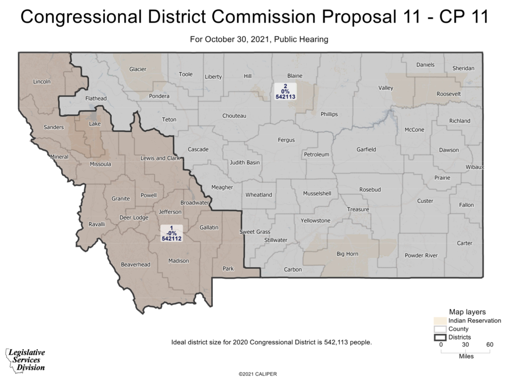 Map proposal 11 of the Montana congressional redistricting
